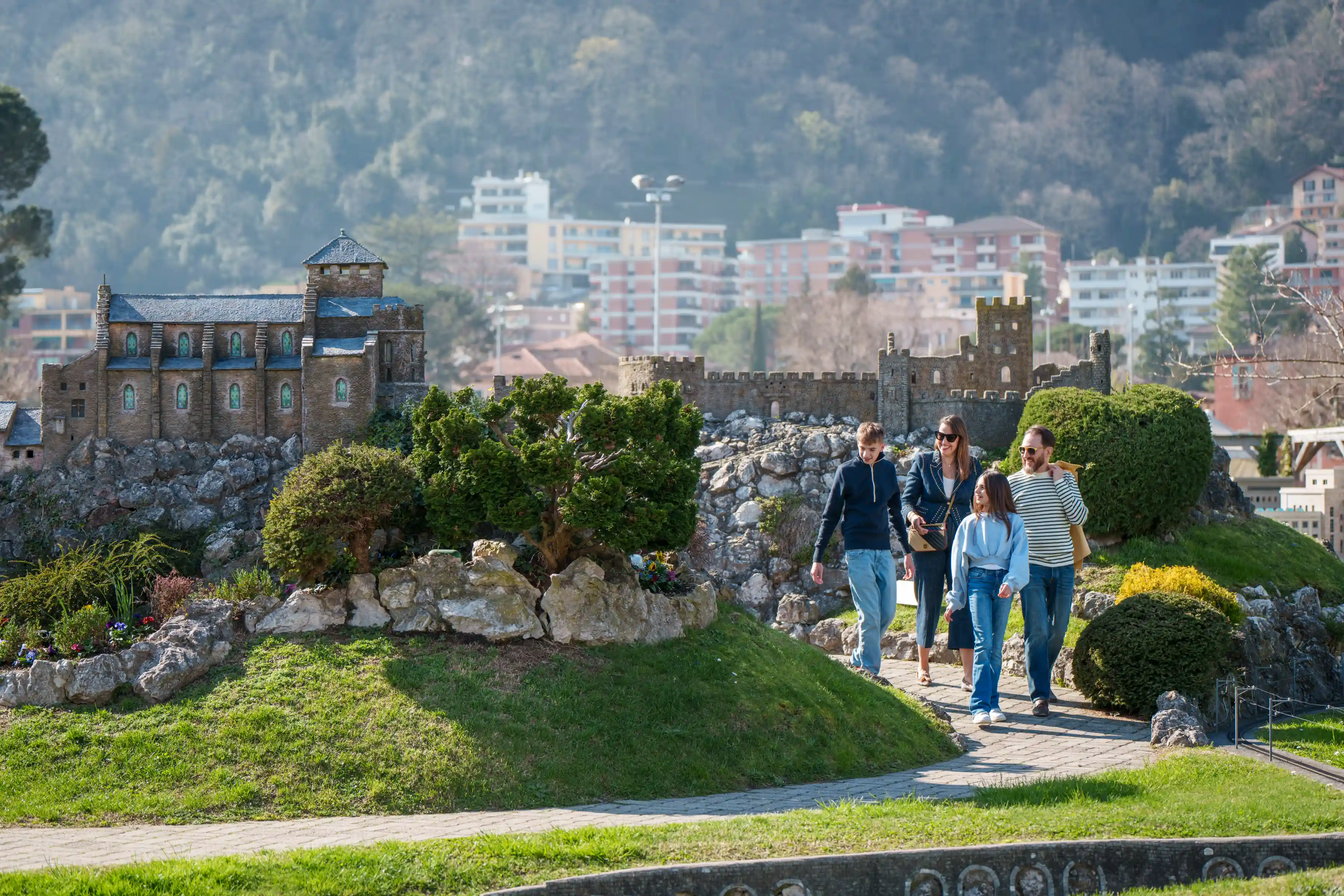 A family enjoying at the Swiss Miniatur, one of the hidden gems with Swiss Travel Pass