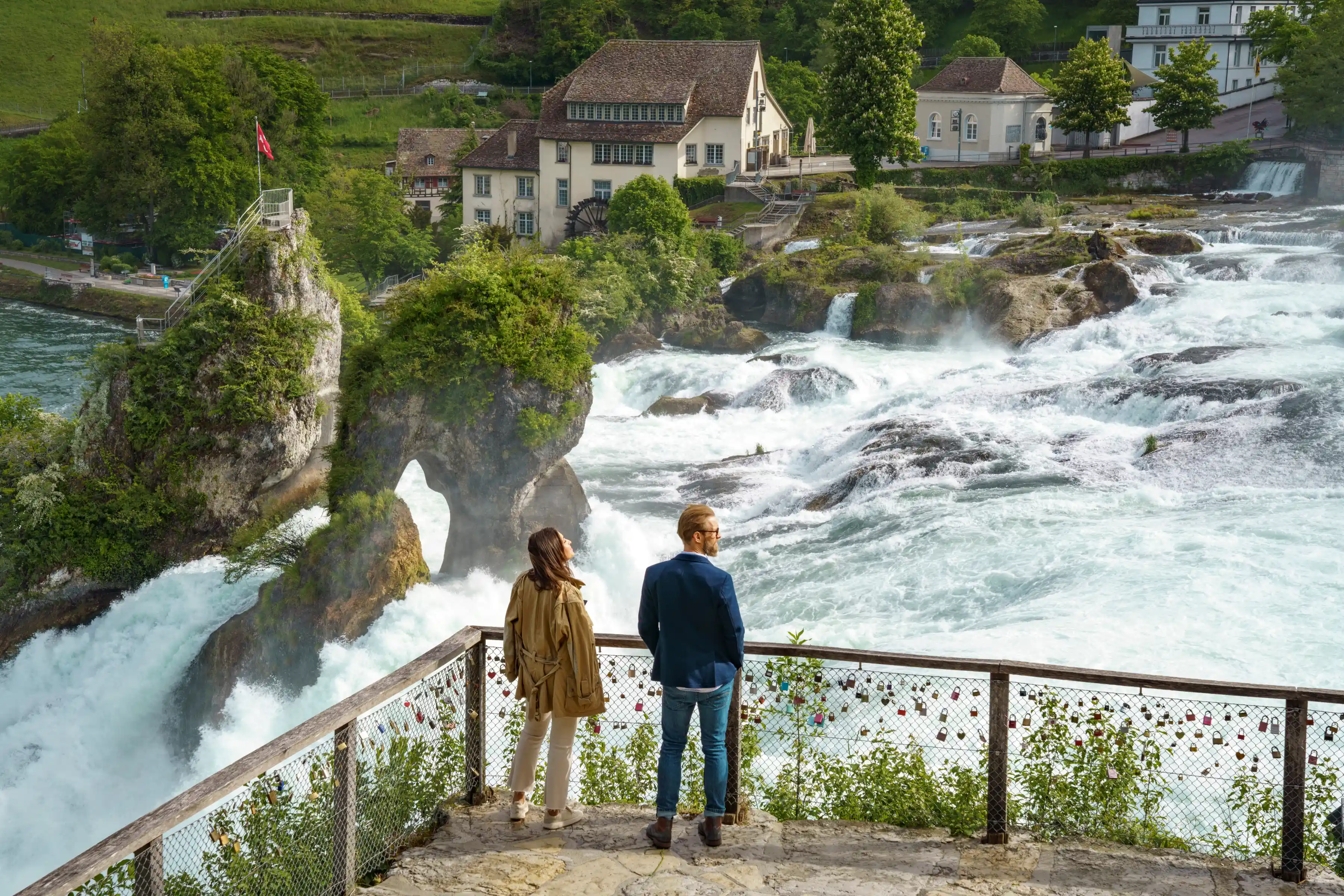 The Swiss Travel Pass covers your train travel to Rhine Falls (e.g., from Zurich to Schaffhausen) at no extra cost. This is why it is essential to know how to use the Swiss Travel Pass.